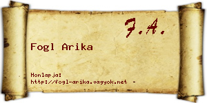 Fogl Arika névjegykártya